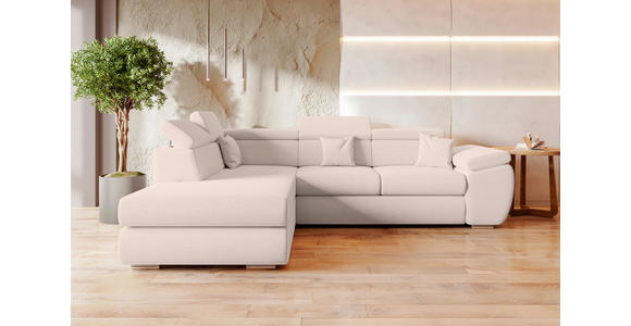 ECKSOFA  in Struktur Creme  - Chromfarben/Creme, KONVENTIONELL, Kunststoff/Textil (205/282cm) - Carryhome