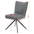 STUHL  in Eisen Webstoff Metall, Textil  - Dunkelgrau/Schwarz, Design, Textil/Metall (49/89/66cm) - Carryhome