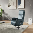 RELAXSESSEL Echtleder    - Graublau/Schwarz, Design, Leder/Metall (70/115-119/85cm) - Dieter Knoll