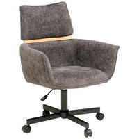 KANCELÁRSKE KRESLO, tkaná textília, tmavosivá - čierna/tmavosivá, Modern, kov/drevo (62/86/56cm) - MID.YOU