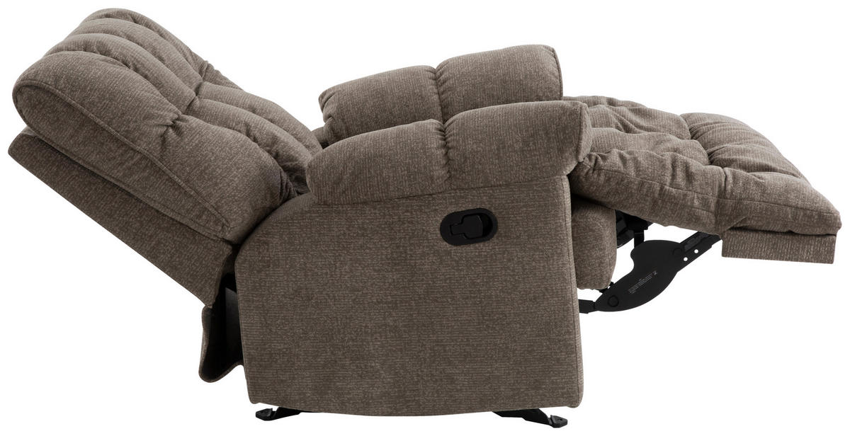 RELAXSESSEL LYSSO Mikrofaser    - Taupe/Schwarz, Design, Textil/Metall (97/99/102-161cm) - P & B