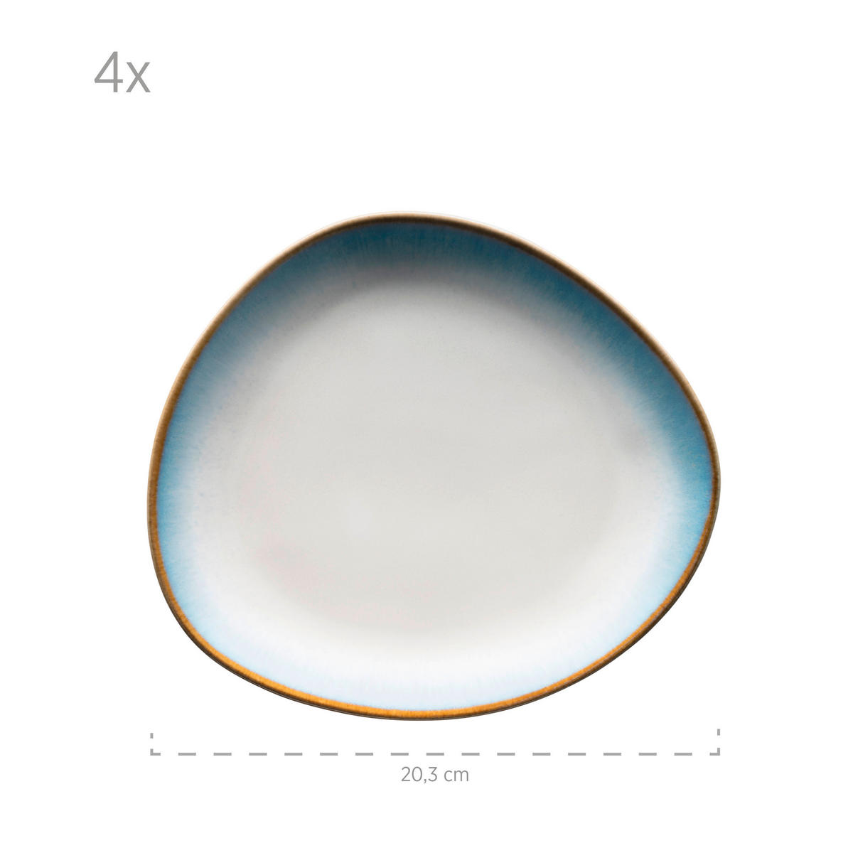 KOMBISERVICE Blau, Weiß La Sinfonia 16-teilig 4 Personen  - Blau/Weiß, Basics, Keramik (39,5/34,8/35,5cm) - Mäser