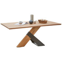 ESSTISCH Kerneiche vollmassiv rechteckig Anthrazit, Eichefarben  - Eichefarben/Anthrazit, Natur, Holz/Metall (190/95/76cm) - Valnatura