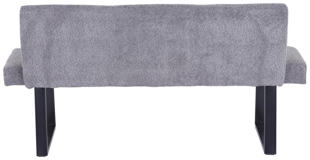 SITZBANK in Metall, Textil Grau  - Schwarz/Grau, Modern, Textil/Metall (166/82/61cm) - MID.YOU