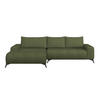 ECKSOFA MAURO Grün Flachgewebe  - Schwarz/Grün, Trend, Textil/Metall (175/290cm) - MID.YOU