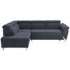 ECKSOFA in Bouclé Dunkelblau  200/265 cm  - Naturfarben/Dunkelblau, KONVENTIONELL, Holz/Textil (200/265cm) - Stylife
