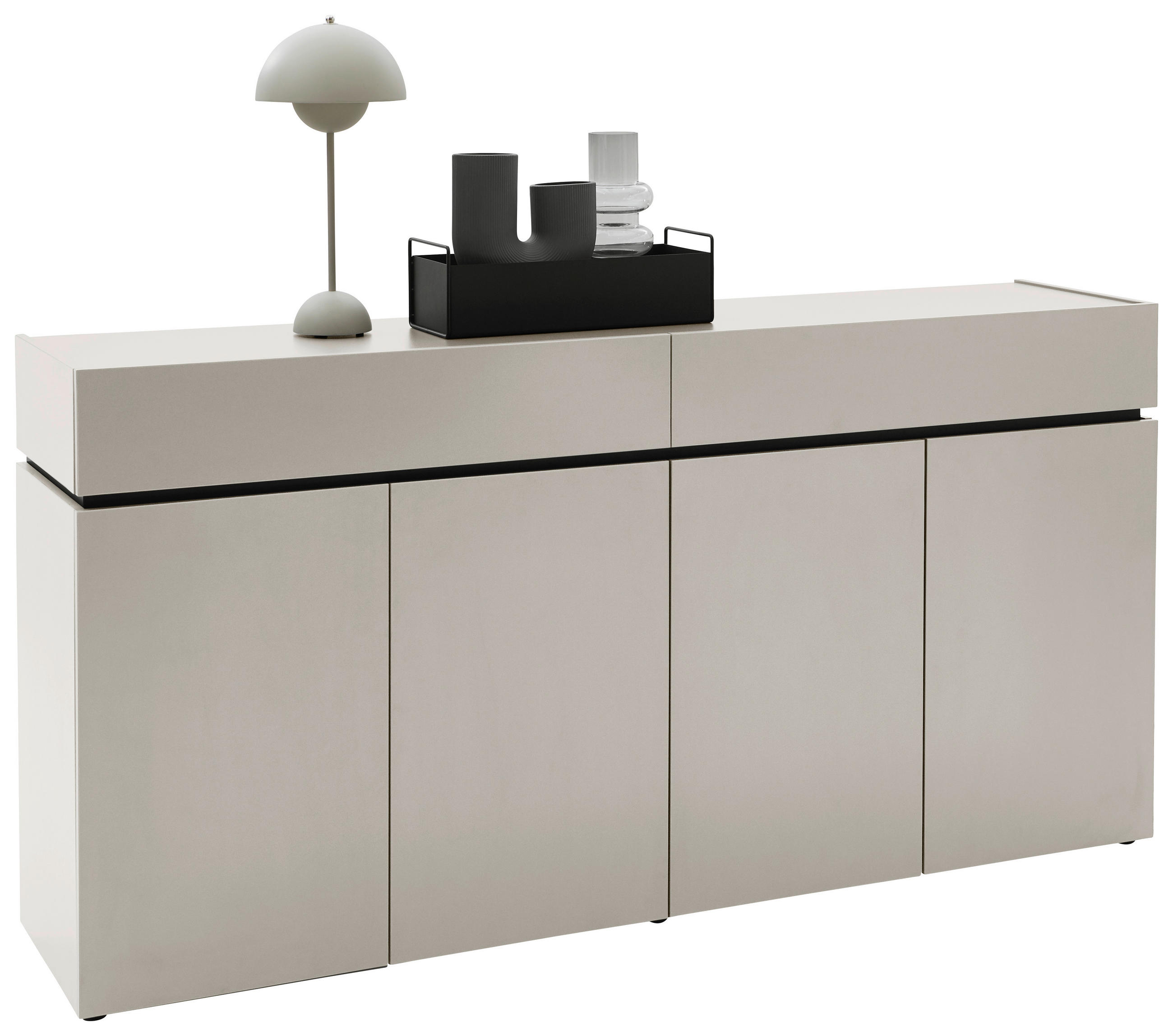 SCHUHSCHRANK Kaschmir - Kaschmir/Schwarz, Design, Holzwerkstoff/Kunststoff (180/92/40cm) - Voleo