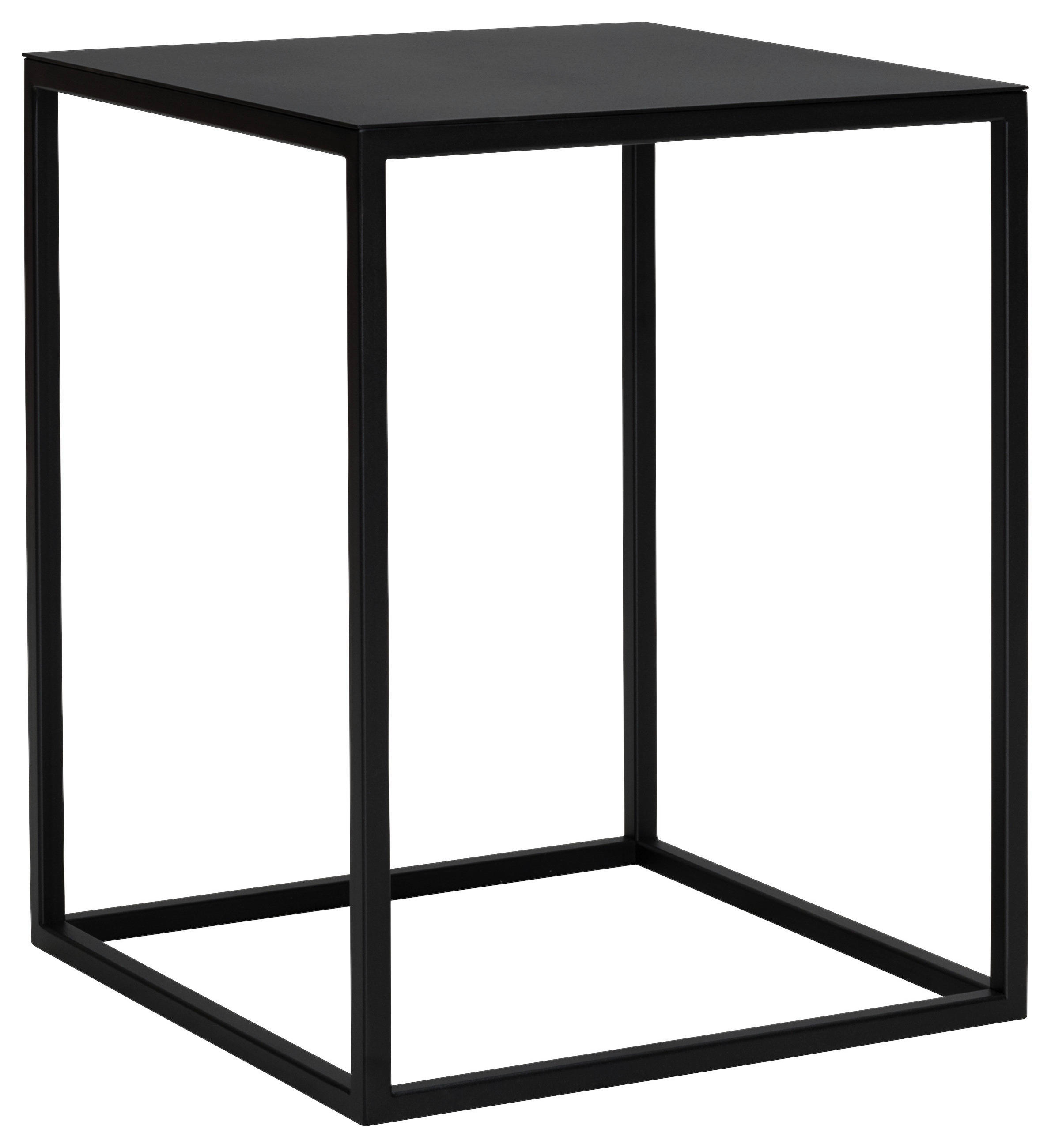 BEISTELLTISCH 40/40/50 cm Schwarz quadratisch  - Schwarz, Design, Metall (40/40/50cm) - Johann Jakob