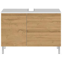 WASCHBECKENUNTERSCHRANK 80/56/34 cm  - Chromfarben/Eichefarben, MODERN, Holzwerkstoff/Metall (80/56/34cm) - Germania