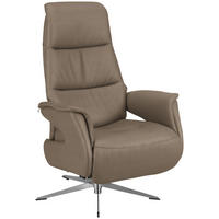 RELAXSESSEL in Leder Beige  - Chromfarben/Beige, Design, Leder/Metall (74/108/86cm) - Welnova