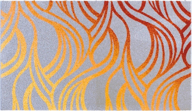 BADEMATTE Orange 60/100 cm  - Orange, Design, Kunststoff/Textil (60/100cm) - Grund