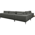 ECKSOFA  in Leinwand Graphitfarben  271/318 cm  - Schwarz/Graphitfarben, Design, Textil/Metall (271/318cm) - Belluti