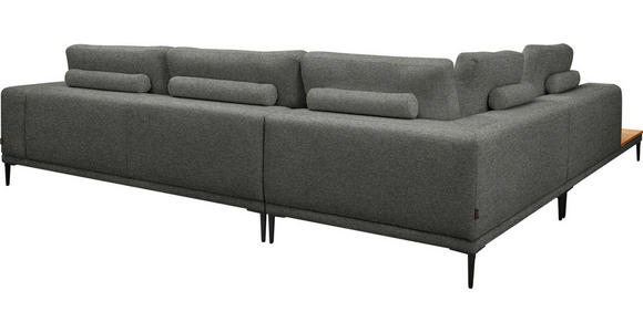 ECKSOFA  in Leinwand Graphitfarben  271/318 cm  - Schwarz/Graphitfarben, Design, Textil/Metall (271/318cm) - Belluti