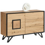 KOMMODE  in 116/75/40 cm  - Eichefarben/Schwarz, Design, Holzwerkstoff/Metall (116/75/40cm) - Xora