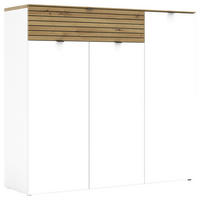 CIPŐSSZEKRÉNY 136/125/41 cm  - fekete/Artisan tölgy, Modern, faalapú anyag/fém (136/125/41cm) - Voleo