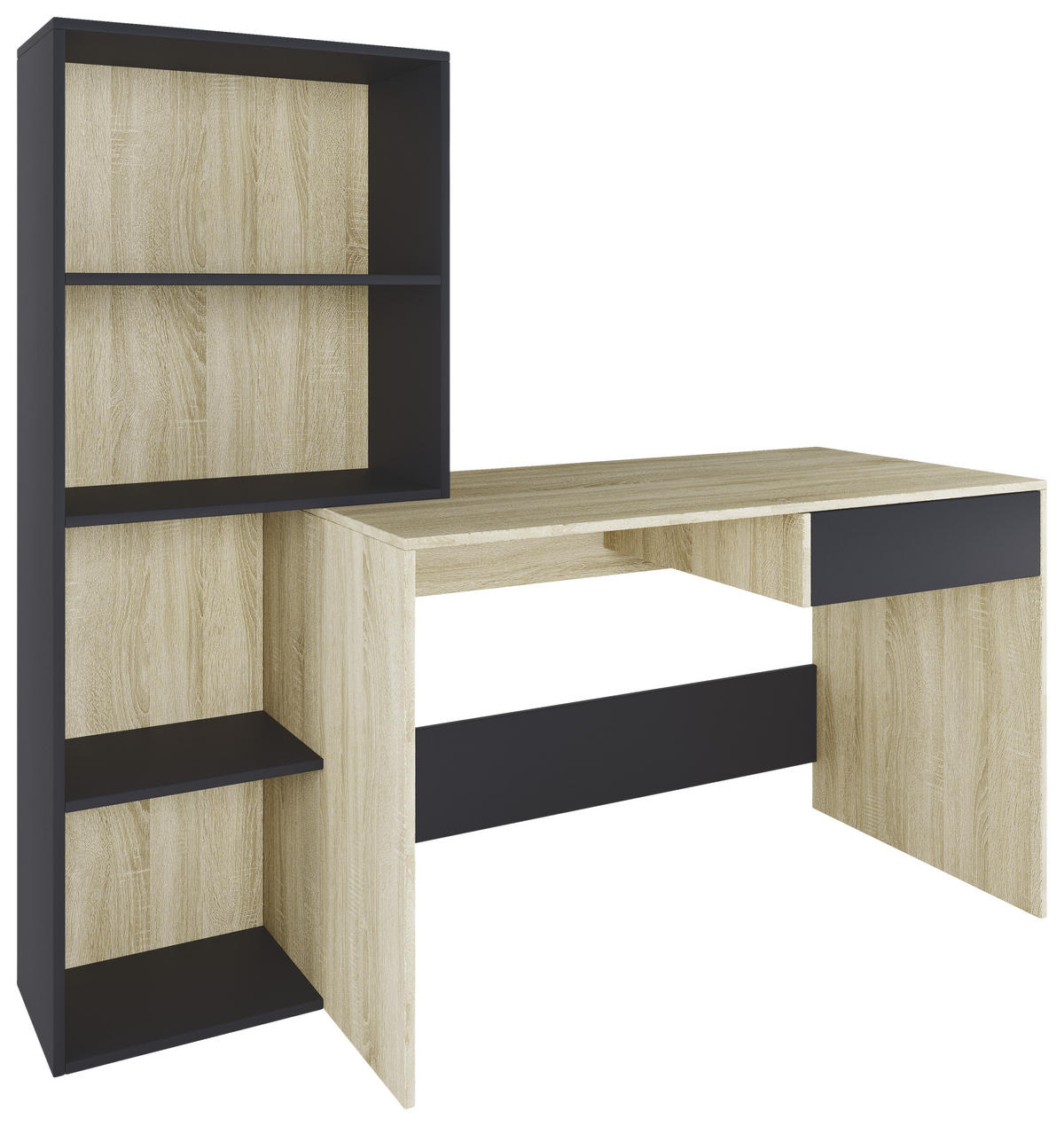 KOMBINOVANI RADNI STO  antracit, sonoma hrast   - sonoma hrast/antracit, Moderno, pločasti materijal (159/145/60cm) - Xora