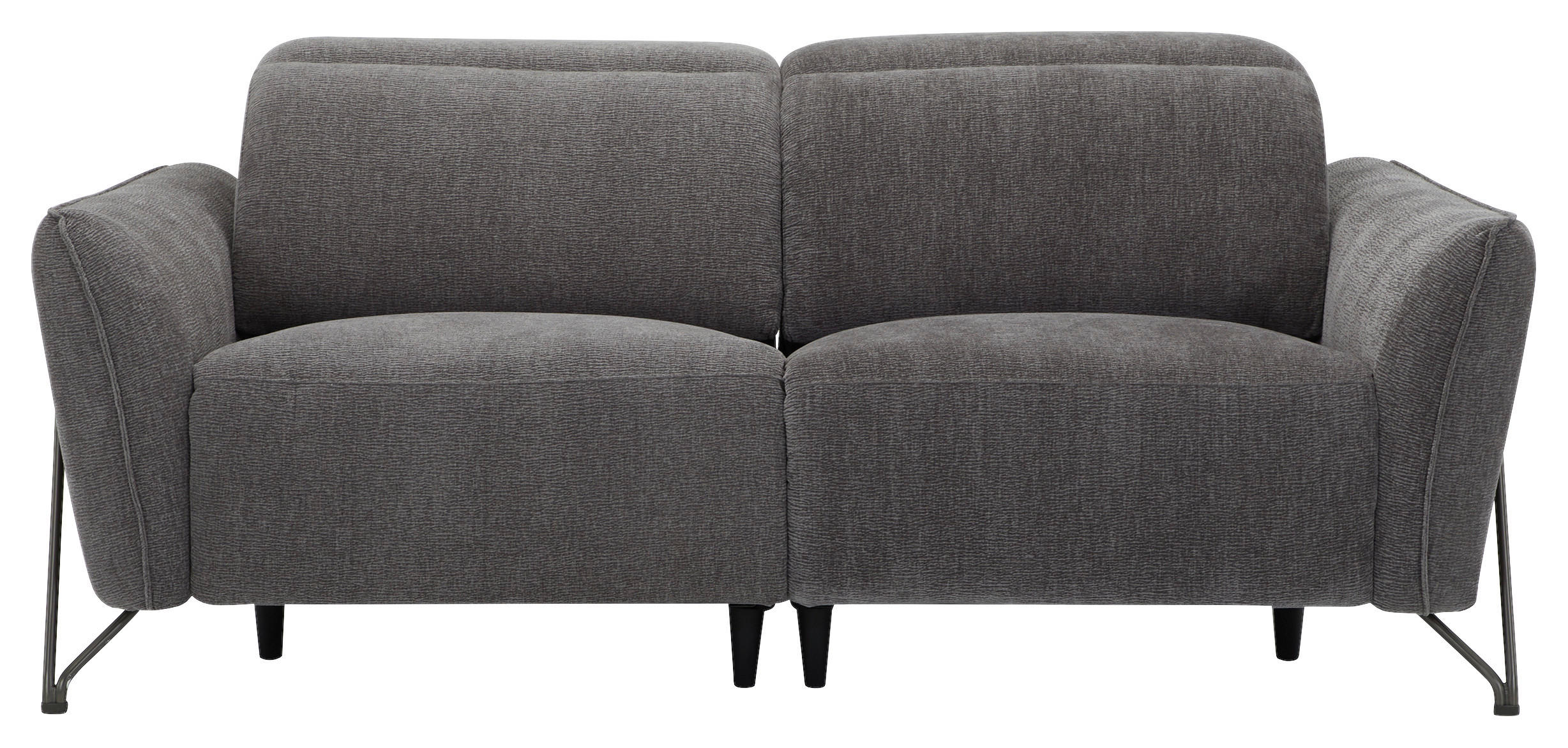 3-SITZER-SOFA Flachgewebe Dunkelgrau  - Dunkelgrau/Schwarz, Lifestyle, Textil/Metall (198/83/107/111cm) - Livetastic