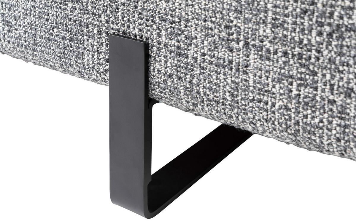 POLSTERBETT 180/200 cm  in Schwarz, Weiss  - Weiss/Schwarz, Design, Textil/Metall (180/200cm) - MID.YOU