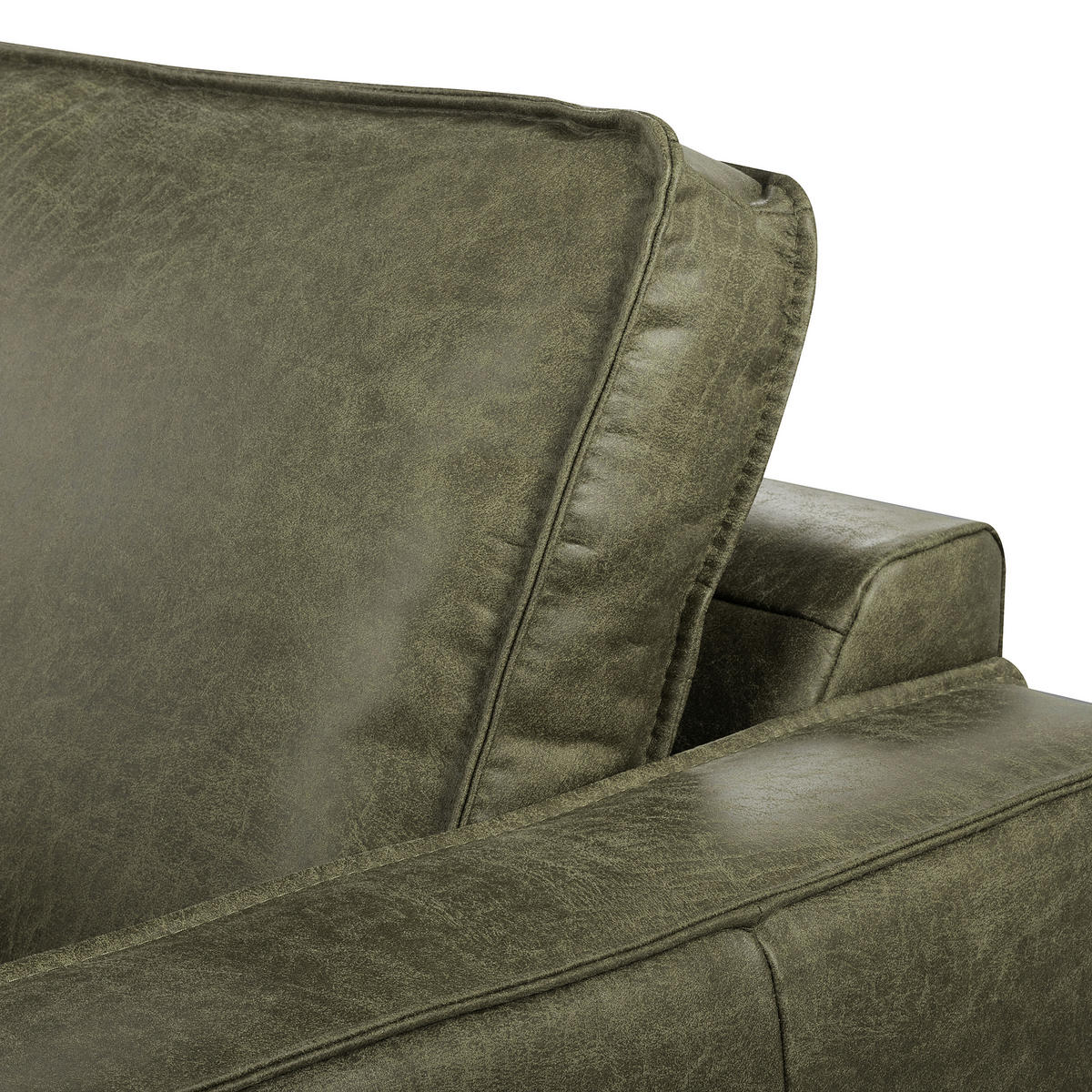 ECKSOFA Grün Echtleder Lederlook Rücken echt  - Grün, Design, Leder/Textil (166/238cm) - Livetastic