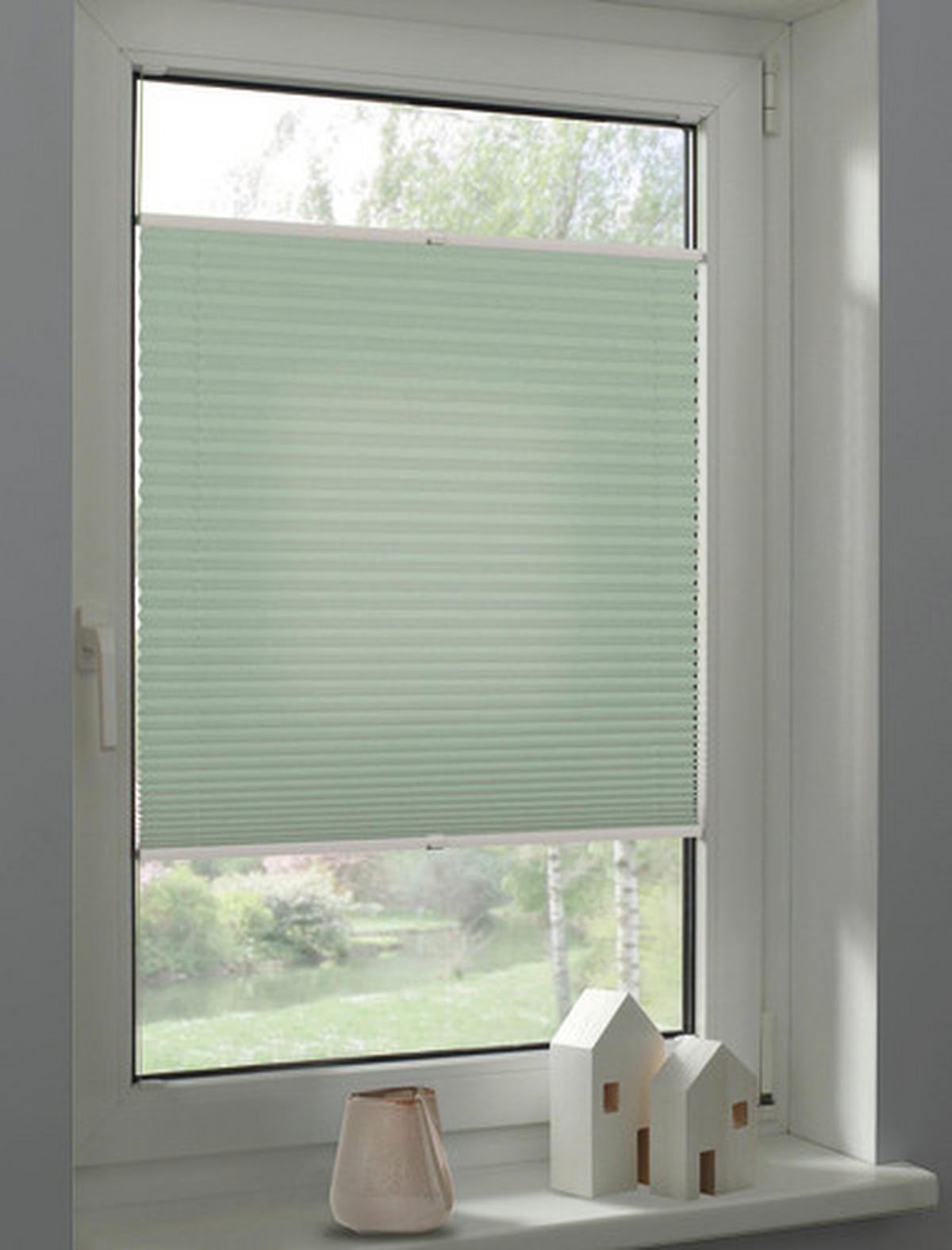 PLISSÉGARDIN  - grön, Basics, textil (80/220cm) - Schöner Wohnen
