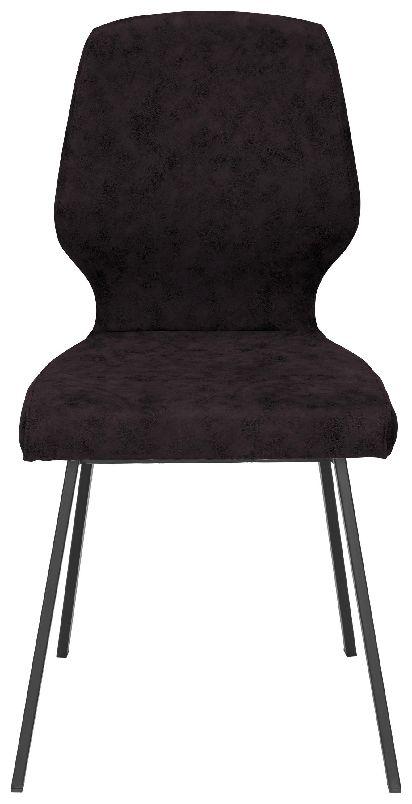 STUHL  in Eisen Mikrofaser Metall, Textil  - Anthrazit/Schwarz, MODERN, Textil/Metall (46/91/61cm) - Venda