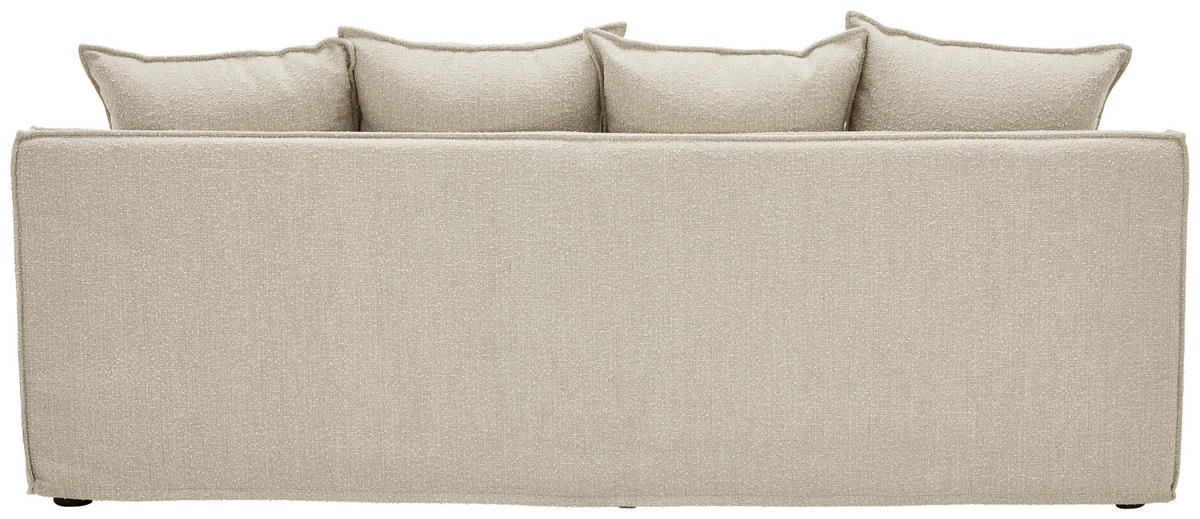 HUSSEN-3-SITZER-SOFA in Bouclé Beige  - Beige/Schwarz, Trend, Kunststoff/Textil (227/92/105cm) - Livetastic