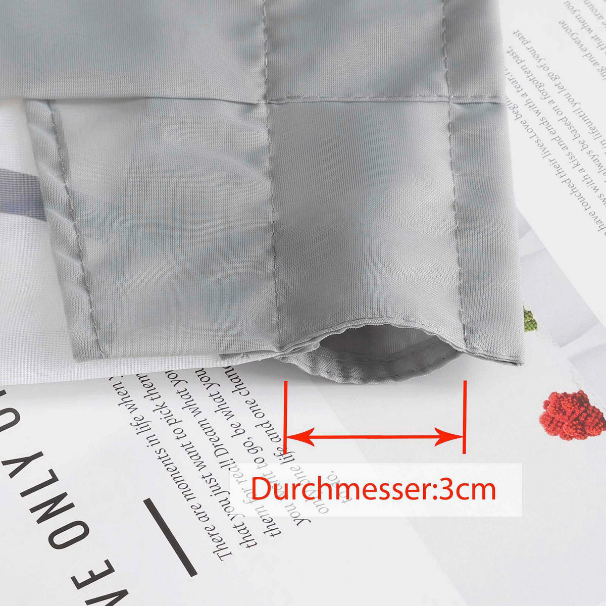 KURZGARDINE   120/125 cm   - Weiß/Grau, Basics, Textil (120/125cm)
