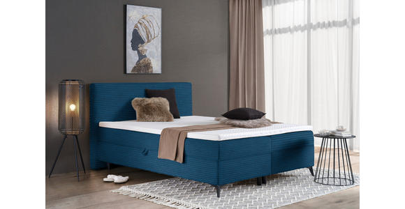 BOXBETT 180/200 cm in Blau - Blau/Schwarz, Design, Holz/Holzwerkstoff (180/200cm) - Xora