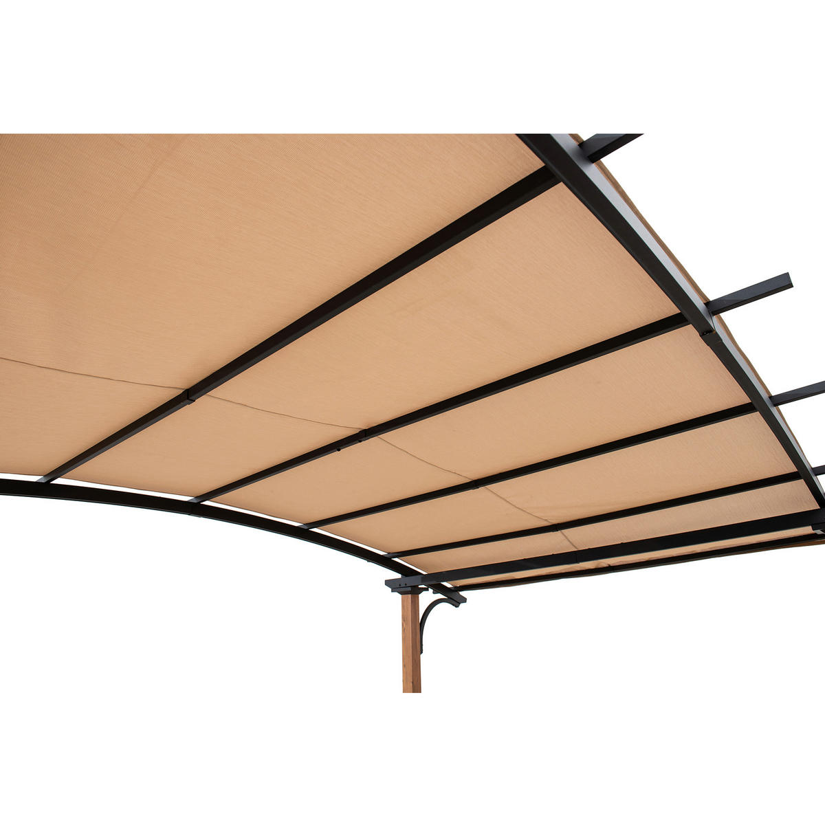 PAVILLON 406/239/259 cm Stahl  - Beige, Basics, Holz/Textil (406/239/259cm) - Modante