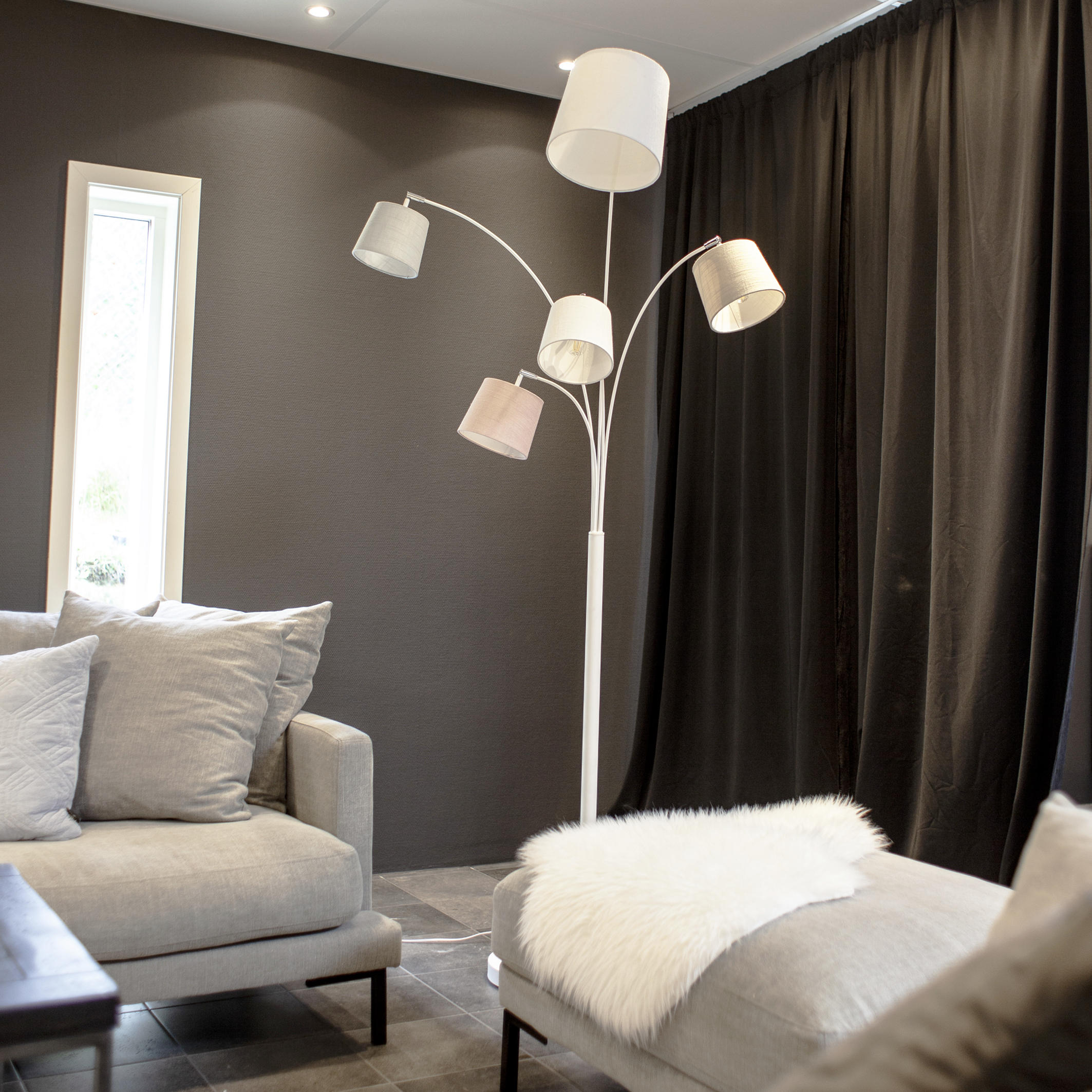 STEHLEUCHTE    - Beige/Hellgrau, Design, Textil/Metall (200cm) - By Rydéns