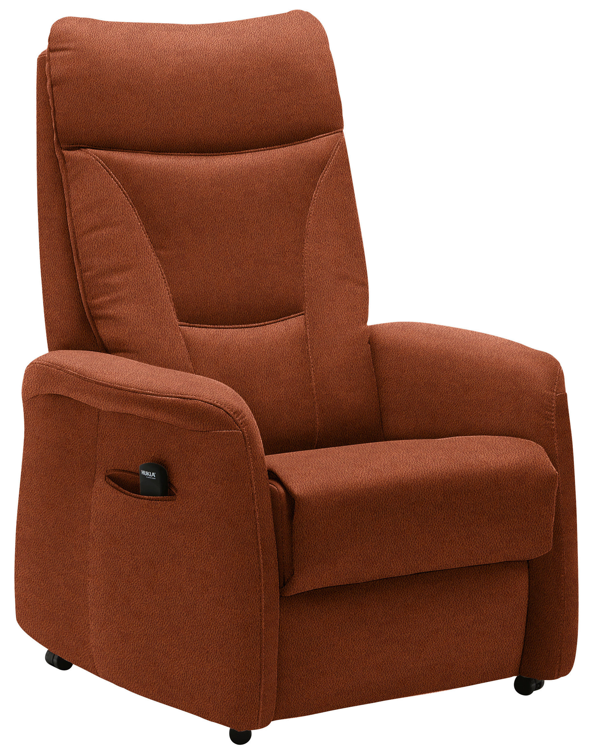 FERNSEHSESSEL  mit Relaxfunktion, Aufstehhilfe Mikrofaser Rostfarben  - Rostfarben/Schwarz, KONVENTIONELL, Textil (78/108/90cm) - Hukla