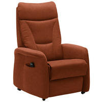 FERNSEHSESSEL  mit Relaxfunktion, Aufstehhilfe Mikrofaser Rostfarben  - Rostfarben/Schwarz, KONVENTIONELL, Textil (78/108/90cm) - Hukla
