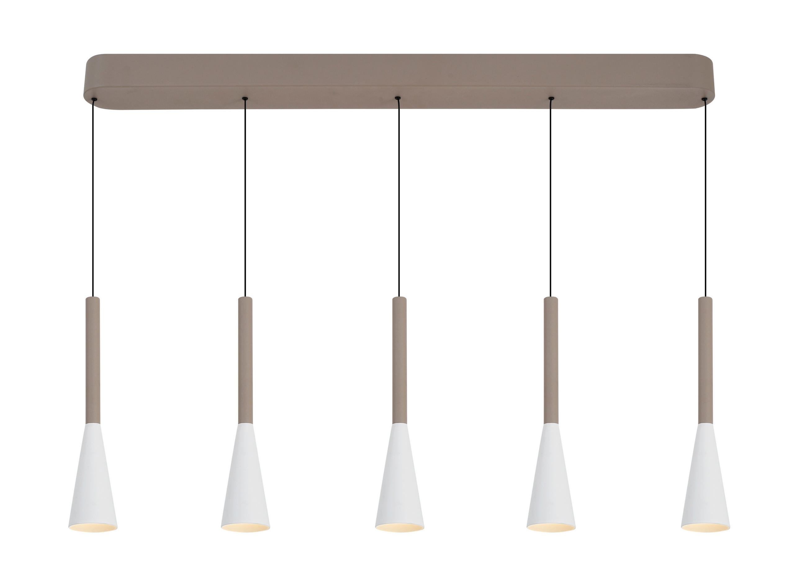 LED-HÄNGELEUCHTE Hampton 90/150/8 cm  - Sandfarben/Weiß, Design, Metall (90/150/8cm)