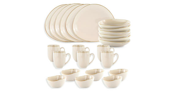 KOMBISERVICE AQUA SABBIA 24-teilig  - Beige, Trend, Keramik - Novel