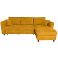 ECKSOFA Senfgelb Flachgewebe  - Senfgelb/Schwarz, KONVENTIONELL, Textil/Metall (252/162cm) - Carryhome