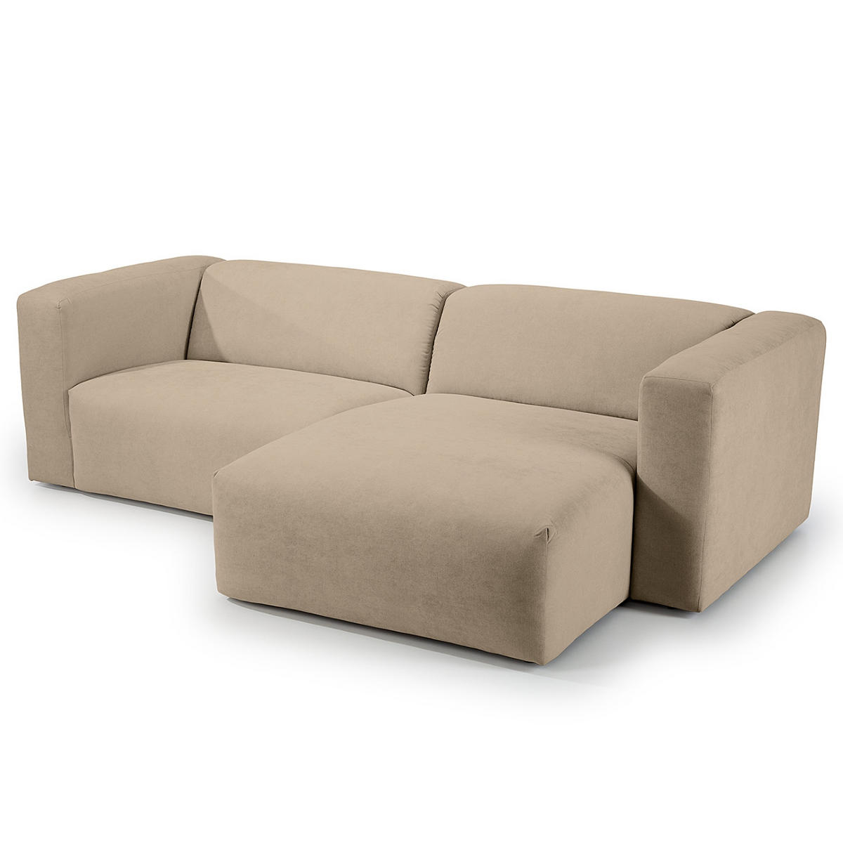 ECKSOFA in Struktur Taupe   - Taupe, MODERN, Textil (255/72/160cm) - Trendmanufaktur