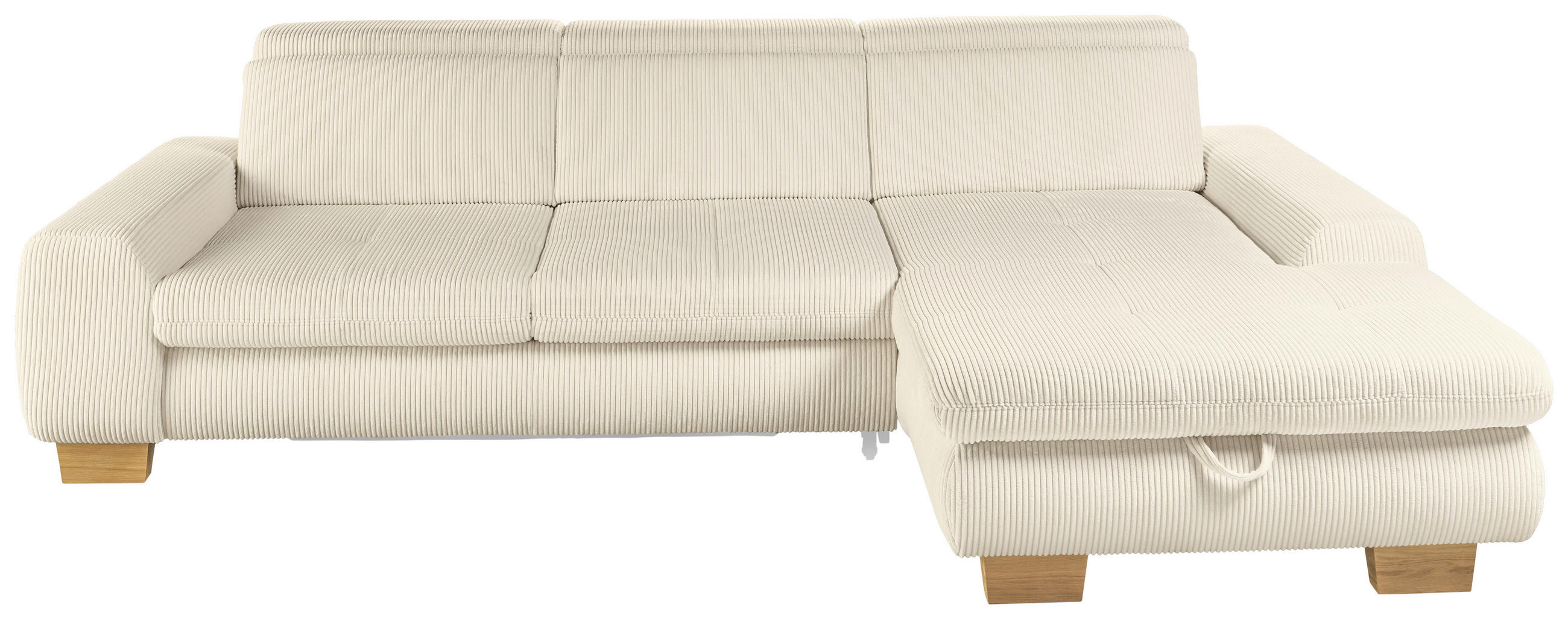 ECKSOFA Creme Kord - Eiche Bianco/Creme, KONVENTIONELL, Holz/Textil (315/195cm) - SetOne by Musterring