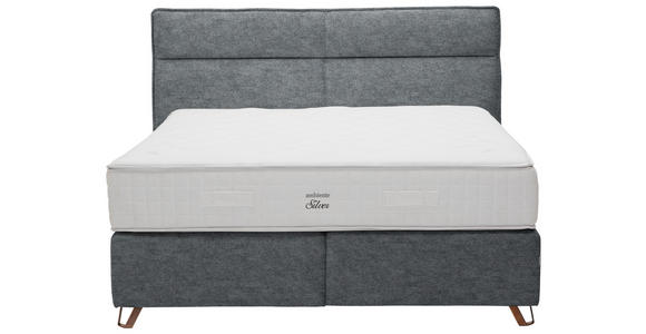 BOXSPRINGBETT 200/200 cm  in Dunkelgrau  - Dunkelgrau/Kupferfarben, KONVENTIONELL, Textil/Metall (200/200cm) - Ambiente