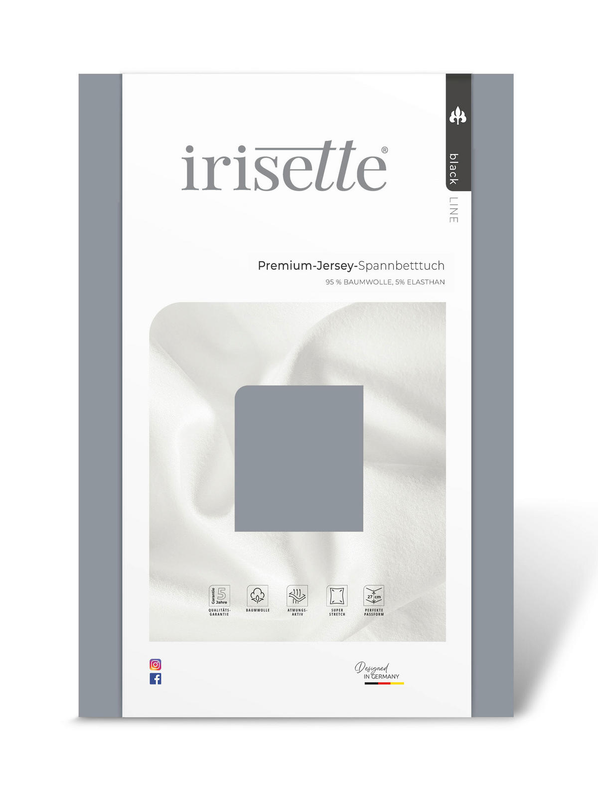 SPANNLEINTUCH 90-100/200-220 cm Jersey  - Grau, KONVENTIONELL, Textil (90-100/200-220cm) - Irisette