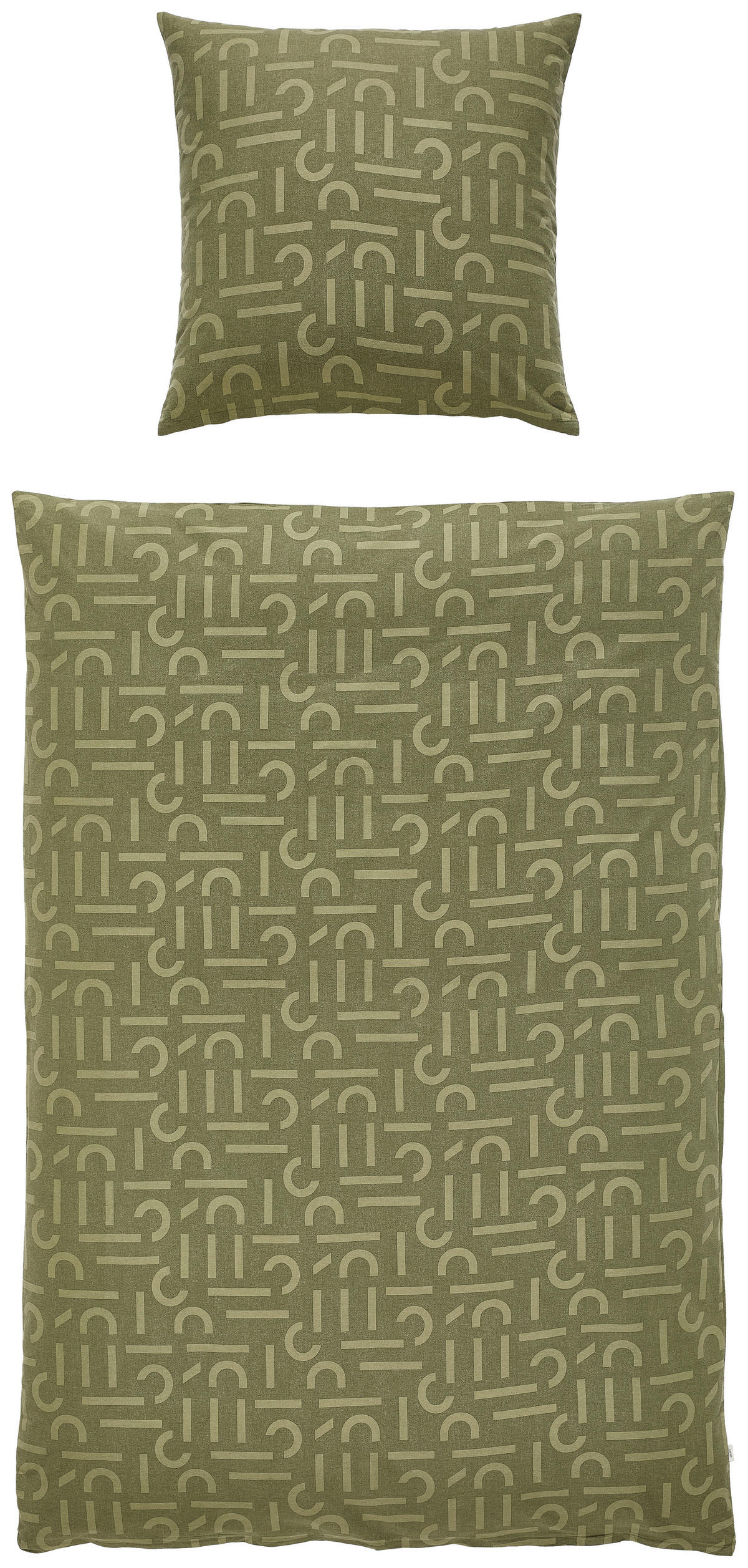 WENDEBETTWÄSCHE 2-teilig E-SCATTERBIG Flanell 135/200 cm  - Olivgrün, Basics, Textil (135/200cm) - Esprit