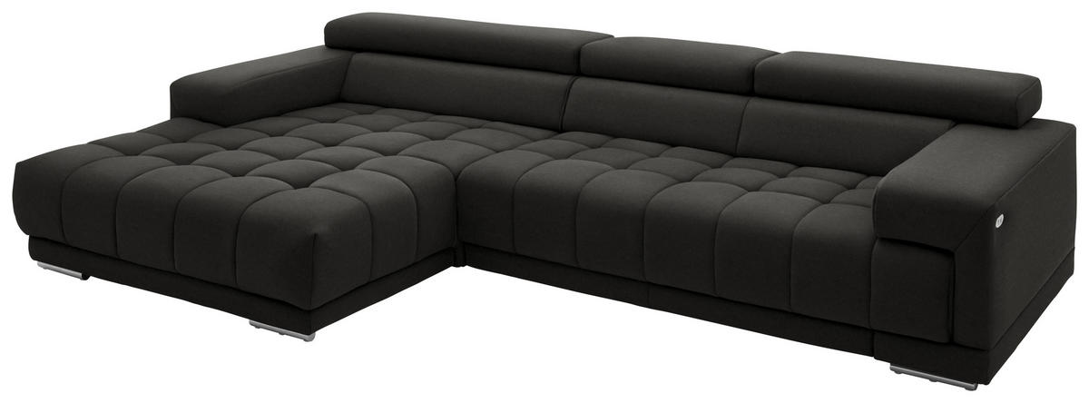 ECKSOFA Mikrofaser Grau  - Silberfarben/Grau, Design, Textil/Metall (190/335cm) - Beldomo Speed