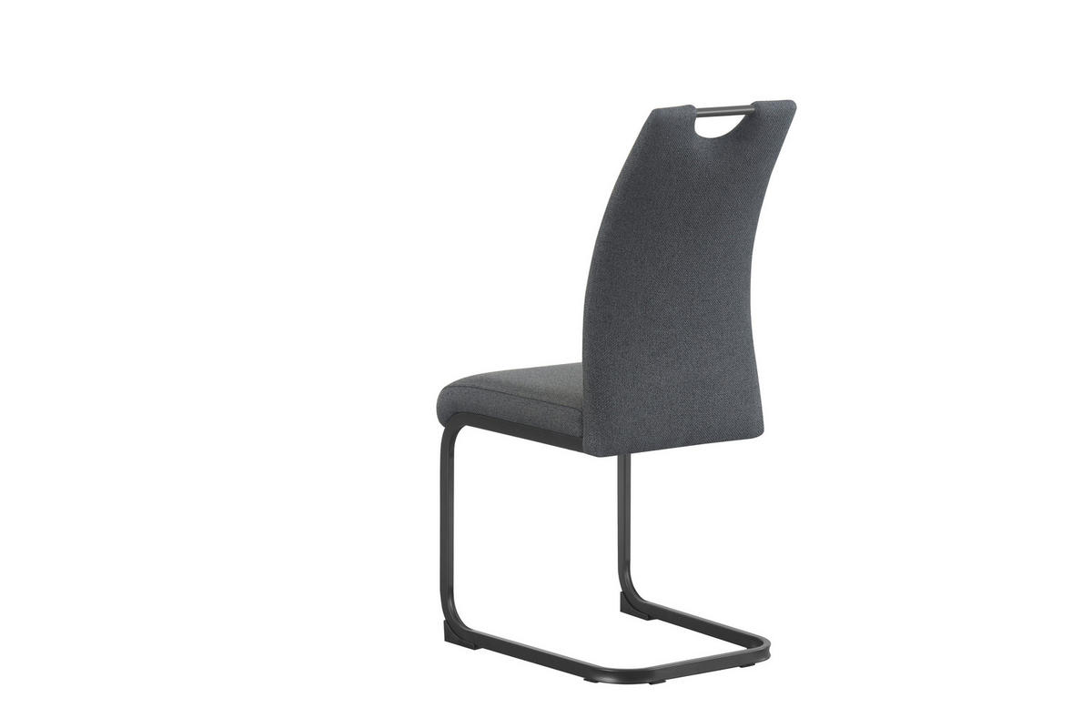 SCHWINGSTUHL-SET 2 Stück  in Webstoff  - Anthrazit/Schwarz, MODERN, Textil/Metall (43/98/59cm) - MID.YOU