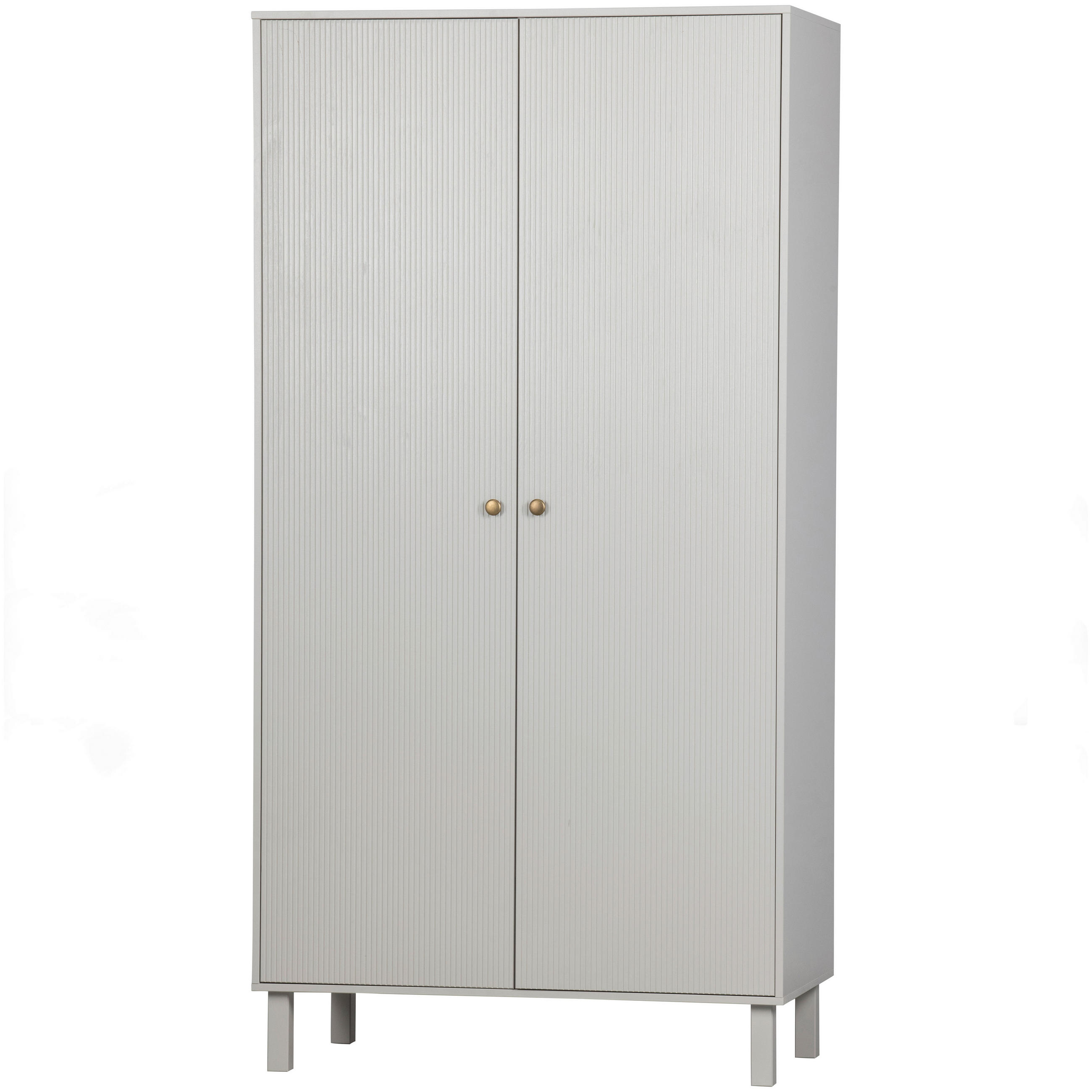 GARDEROBENSCHRANK Madu in 100/195/53 cm - Goldfarben/Hellgrau, Design, Holz/Metall (100/195/53cm) - Livetastic