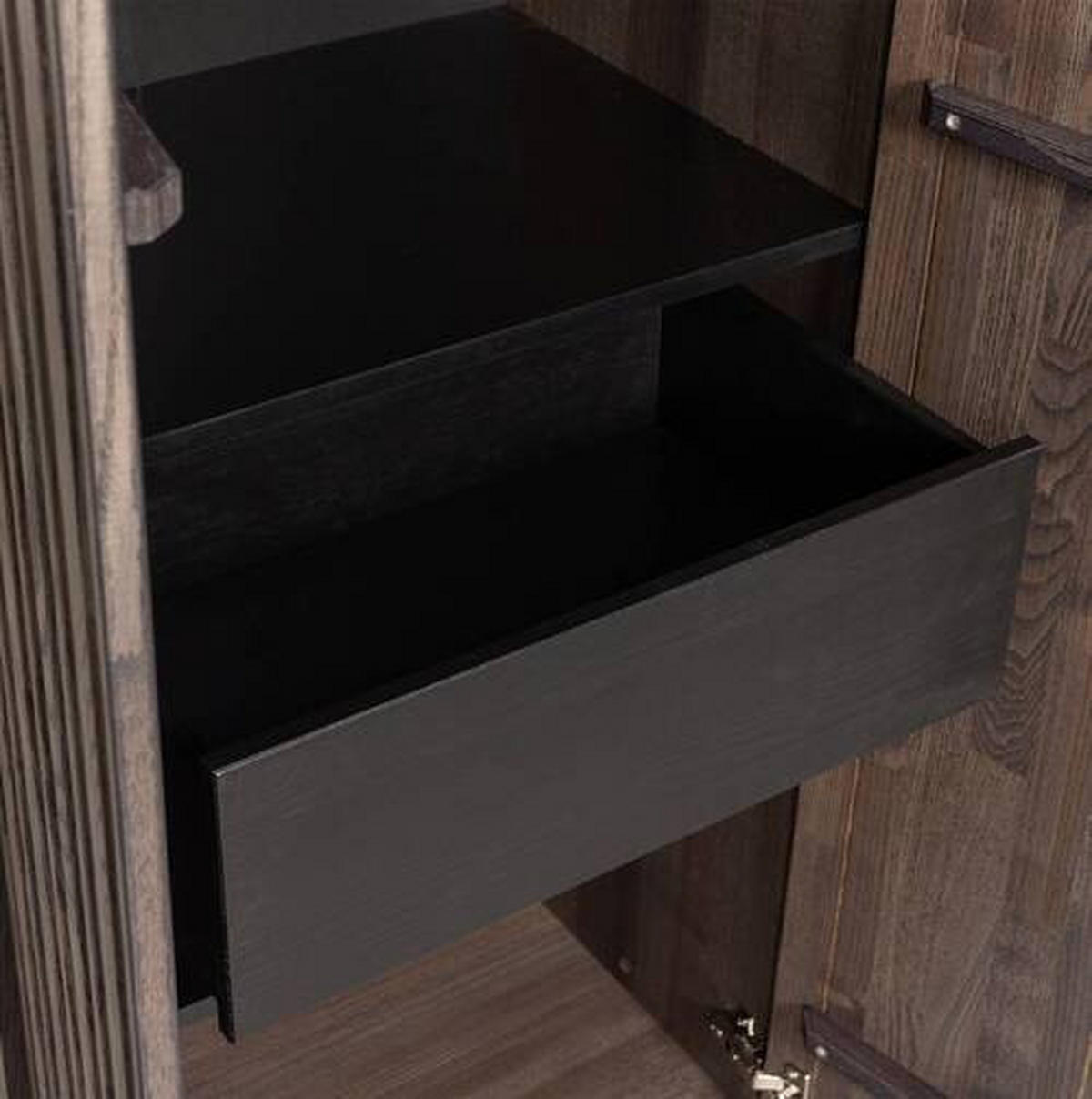 MEHRZWECKSCHRANK 60/210/42 cm  in Eschefarben  - Eschefarben/Schwarz, Design, Holz/Holzwerkstoff (60/210/42cm) - Ambia Home