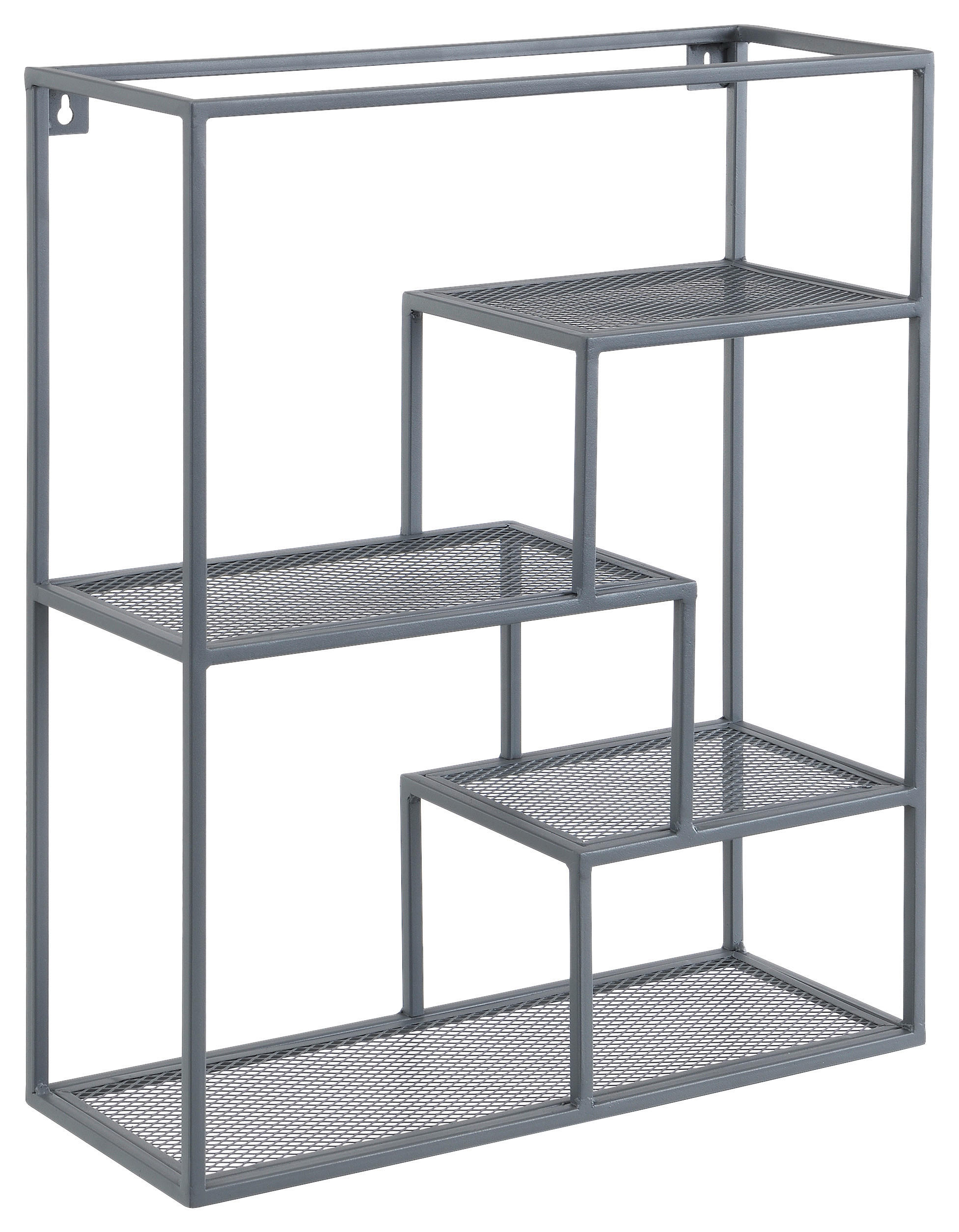 WANDREGAL 50/60/18 cm  - Dunkelgrau, Basics, Metall (50/60/18cm) - home24