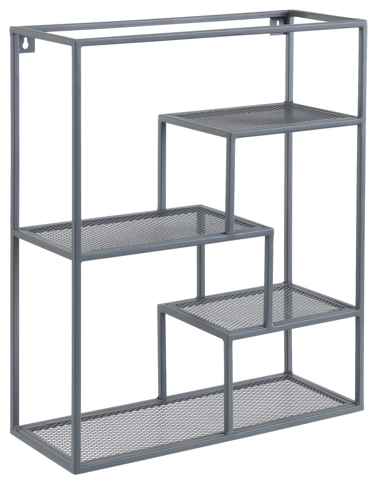WANDREGAL 50/60/18 cm  - Dunkelgrau, Basics, Metall (50/60/18cm) - home24