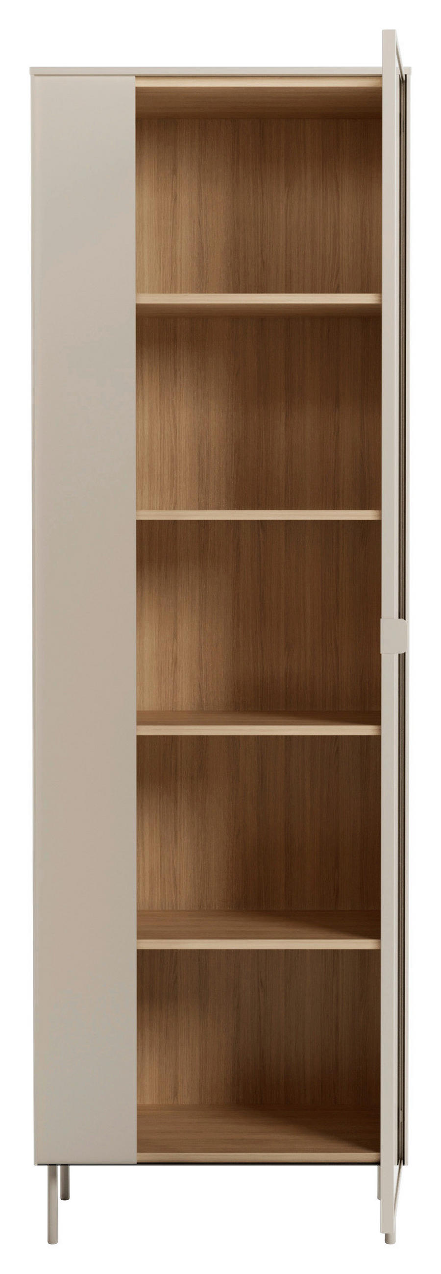 VITRINE Eichefarben, Kaschmir  - Kaschmir/Eichefarben, Modern, Glas/Holzwerkstoff (63/197/41cm) - Carryhome