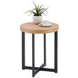 BEISTELLTISCH 40/40/50 cm Schwarz, Eichefarben rund  - Eichefarben/Schwarz, Basics, Holzwerkstoff/Metall (40/40/50cm) - Xora