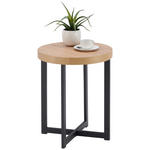 BEISTELLTISCH in Metall, Holzwerkstoff 40/40/50 cm  - Eichefarben/Schwarz, Basics, Holzwerkstoff/Metall (40/40/50cm) - Xora