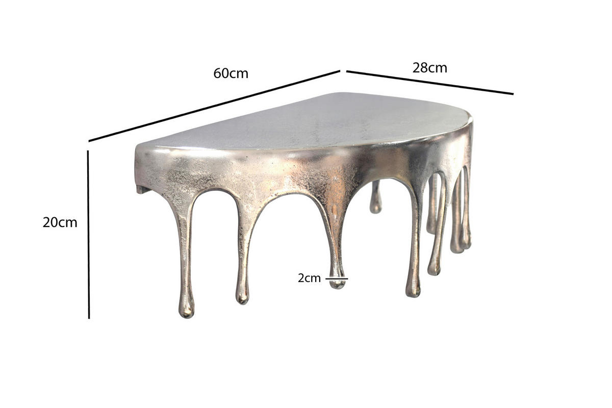 WANDREGAL 60/20/28 cm  - Silberfarben, Design, Metall (60/20/28cm) - Livetastic